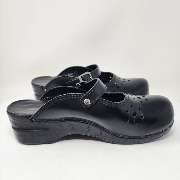 Dansko Merrie Mary Jane Mule Clogs Women EU41/US10.5-11 Black Leather Comfort - Picture 12 of 15